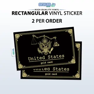 United states gold card rectangle vinyl sticker high quality vinyl and uv ink
