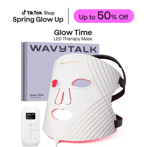 Wavytalk Glow Time LED Therapy Face Mask for Anti-Fine Line, Anti-Acne, and Skin Rejuvenation with Red, Near-Infrared Light, Blue and Amber Light,Perfect Gift