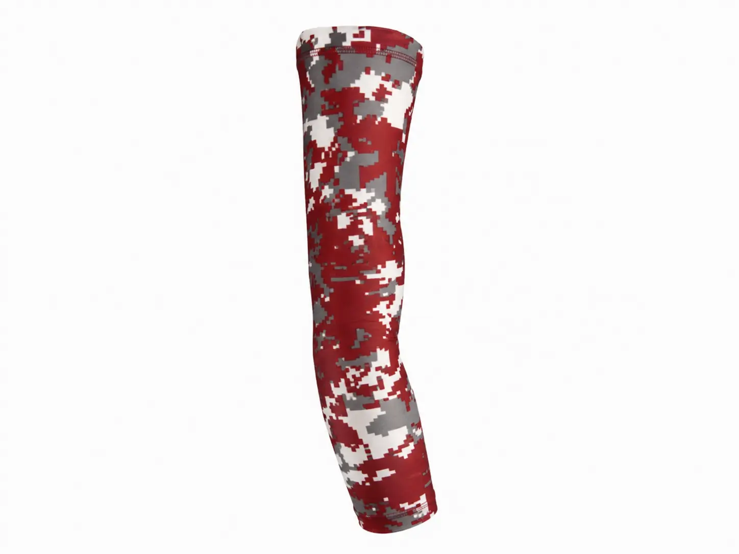 Red Digital Camo Compression Arm Sleeve - Youth & Adult Sizes, UV Protection, Ideal for Sports, Gym Use