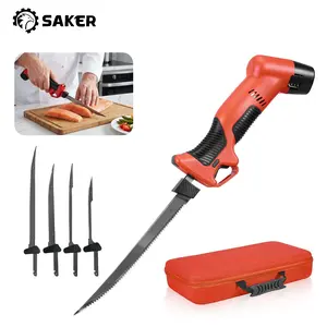 Saker Portable Fillet Knife, Equipped with 8-Inch and 10-Inch Ultra-Sharp Blades, Features A Non-Slip Handle And Safety Lock, And Comes With A Storage Case