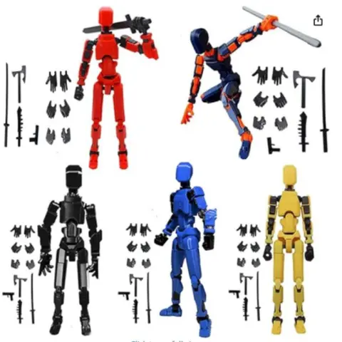Pre-Assembled T13 Action Figure 3/4/5 Pack, Fully Articulated Dummy 13 Robot Toys, Cool Birthday Christmas Gifts for Teenage Boys Ages 12-14+, Multi Jointed Movable Titan Model Set for Desktop Display No DIY Assembly Needed