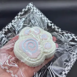New frozen butter texured fluffy cream cake cat paw taba squishy