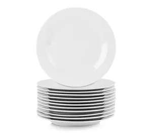 Elama Professional Kitchen 12Pc Porcelain SaladPlate Set White