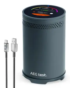 AEGTEST HOUND-3699 Radon Detector 10-Minute Updates Audible & Visual Alarm Touchscreen Display Long-Term Monitoring Portable Safety Home Use