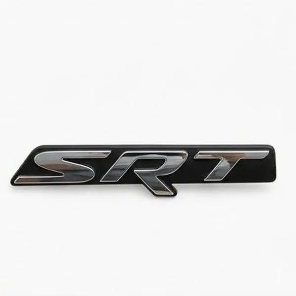 Automotive Front Grille SRT Logo Badge, OEM-Style Chrome/Black Finish Secure Snap-In Replacement Part 68239550ad, Exterior Decoration for 2015-2018 Dodge Challenger SRT, Brand New