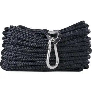 Boat Anchor Rope - Double Braided Marine Rope Anchor Line - 50ft Nylon Boating Line with 316 Stainless Steel Thimble and Heavy Duty Marine Grade