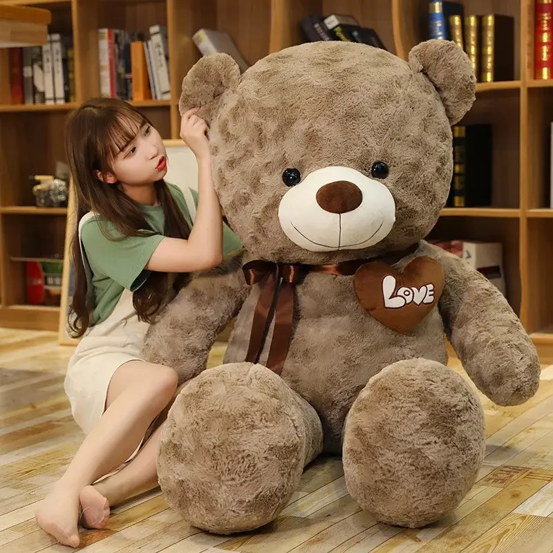 Brand new high-quality 2-color bear with heart plush toy pillow, children's couple's birthday baby gift