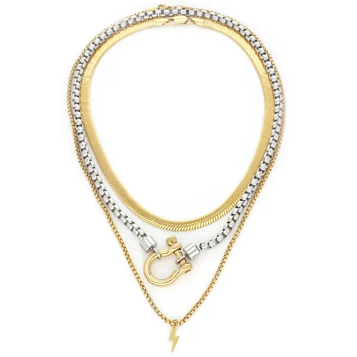 THE HERRADURA & THE SNAKE LAYERED NECKLACE SET jewelry