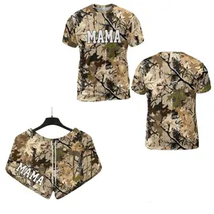 [Mother's Day Deal] Mama Leaf Camo 2 Piece Sets For Summer - Casual Women 2 Piece Sets Vacation Outfit