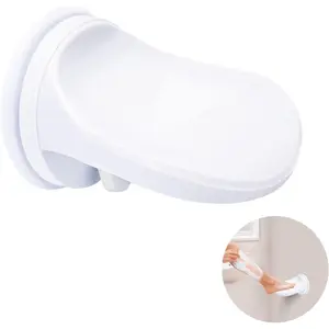 Shower Foot Rest & Seat - Adjustable Height Bathroom Stool with Powerful Suction Cups, for Effortless Feet Washing, Leg Shaving & Back Pain Relief, Elderly Friendly