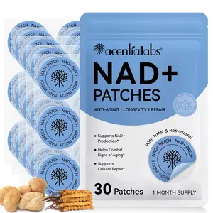 Acentiallabs Nad+ Patch 30pcs, Natural Nad Vitamin, Contains Nmn & Resveratrol, Rich in Vitamins & Extracts, Skin Absorption Nutrients, Supplement