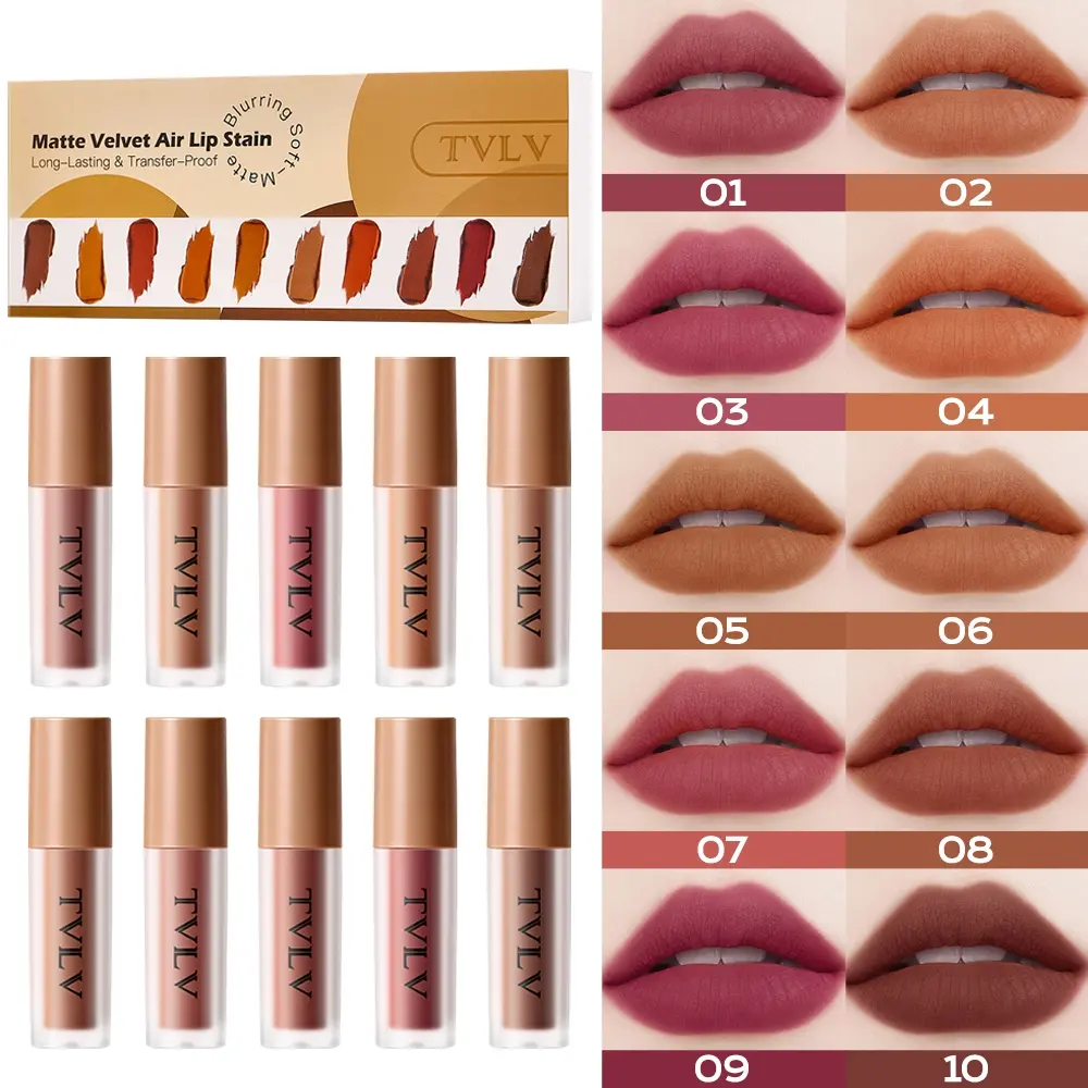 Matte velvet Lip Gloss Tint with silky smooth texture, long-lasting and natural lip makeup, Cosmetic
