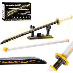 Shinazugawa Sanemi Sword Building Kit - 788 Pcs 39in Anime Katana Model with Scabbard & Display Stand, Demon Slayer Inspired Collectible Toy for Adults & Kids, STEM Construction Gift for Anime Fans