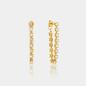 Tennis Link Drop Earrings