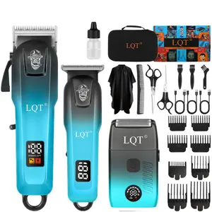 LQT Professional Hair Clipper Set for Men - Hair clipper, carving shears, razor 3 in 1, Electric Shaver Razor, Cordless Hair Cutting with LED Display, Precision Blades，Fade clippers，Household Self-haircut tools，Adjustable Speeds，Men’s Grooming Kit Gifts o