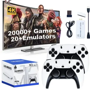 Retro Gaming Console & Gaming Stick with 20,000+ Preloaded Games, 4K Ultra HD & Dual Wireless Controllers - Plug & Play for Family Fun, 64GB Memory