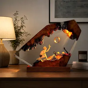 Gollum Power Ring Epoxy Resin Night Light, Dark Lord's Ring Fantasy Ambient Lamp, Halloween Gift
