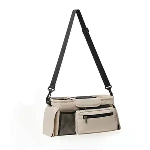 Multifunctional Baby Stroller Storage Bag, Detachable Phone Bag, Baby Stroller Organizer, Universal Stroller Diaper Storage Bag for Infant Outdoor Travel