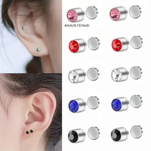 5 Pairs Magnetic Clip- Earrings Suitable for & - Piercing-Free Direct Wear Ear Studs, No- Magnetic Closure, Look for Daily Wear, Parties, Weddings, for - Wear (5-Pair Bundle)