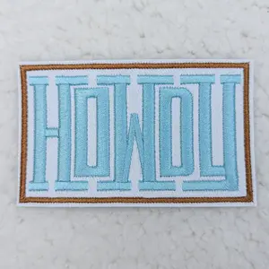 Howdy BLUE Embroidered HAT/POCKET Patch