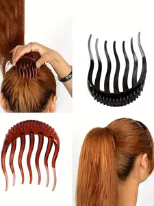 2pcs Ponytail Bouffant Volumizer Hair Styling Tool, Resin Durable Hair Tool, Hair Styling Tool for Women & Girls, Minimalist Headwear Suitable for Thick Hair, Heatless Styling Tools