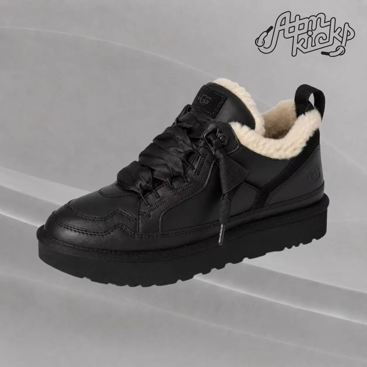 UGG Lowmel Leather Black (Women's) 1171537-BLK Authentic Shoes Footwear Sneaker Trainer Comfortable Walking Fashion Trending Gift