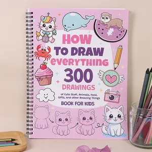 1pc Drawing Guide Sketch for Art Lovers, 300 Cute Step-By-Step Diagrams, Animals, Food, Gifts, and More Amazing Things, Hb-001 Model