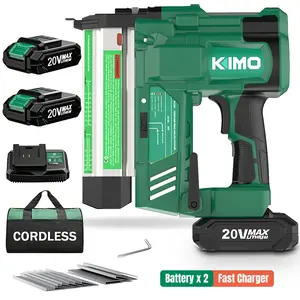 KIMO 20V Cordless Brad Nailer and Stapler 2-in-1 Combo - Adjustable Depth Control & Brushless Motor, Ultimate Cordless Nail Gun for DIY Woodworking and Home Projects