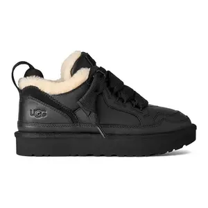 UGG Lowmel Leather Black (Women's) 1171537-BLK Authentic Shoes Footwear Sneaker Trainer Comfortable Walking Fashion Trending Gift