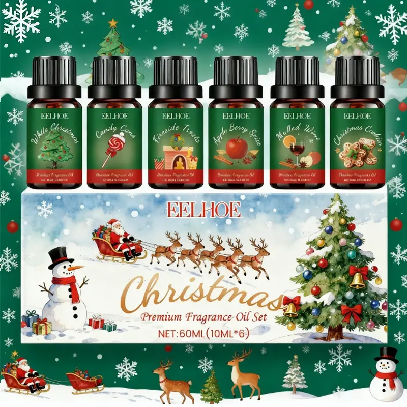 EELHOE Christmas Essential Oil Set - Home Fragrance for a Cozy Holiday Atmosphere, Long-Lasting Air Freshener