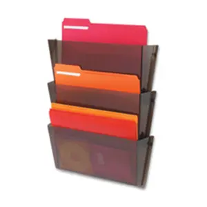 Deflect-O  Wall Pockets- 14.5 in. x 3 in. x 6.5 in.- Letter- 3-PK- Smoke