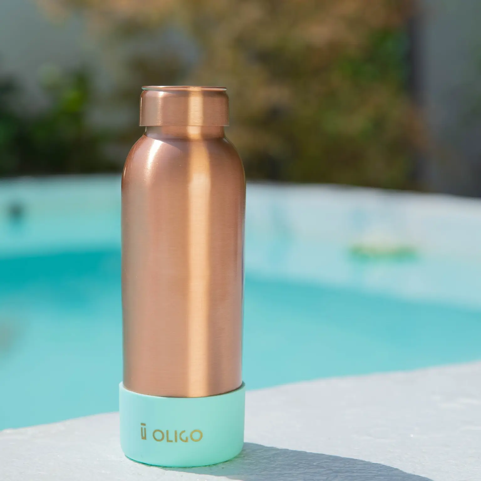 24oz Oligo Trendy Elevated Hydration 100% Certified Pure Copper Water Bottle Drinkware  Washable Mug Tumbler Cup Reusable Portable Portable