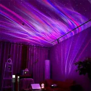 Starry Sky Aurora Projector Lamp, USB Powereed Remote Control Projector Lamp with Multiple Dimming Modes, Suitable for Bedroom, Game Room, LED Nebula Projector