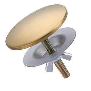 WOWOW Kitchen Sink Hole Cover, Faucet Hole Cover for Kitchen Sink, Tap Hole Plate Stopper Cover Blanking Brass Metal Plug, Brushed Gold