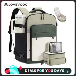 LOVEVOOK Travel Backpack for Women & Men, 40L Large Airline Approved Carry on Backpack for Travel, TSA Personal Item Travel Bag with 3 Packing Cubes, Waterproof Travel Essentials Bag fits 17" Laptop. DealsForYouDays