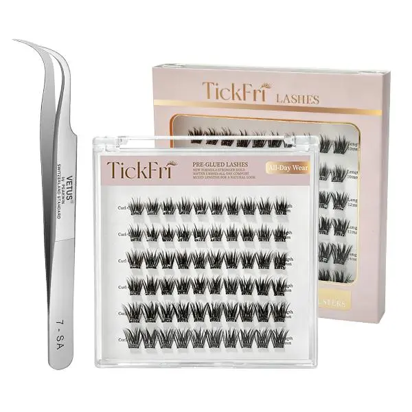 【3-Types Eyelashes】 No Glue False Eyelashes Kit, DIY Adhesive-Ready Makeup Lash Extensions Set (No Glue or Tools Included)