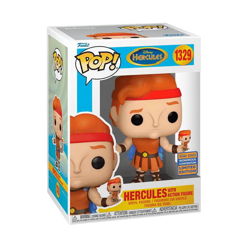 Funko Pop! Disney - Hercules with Action Figure #1329 Exclusive (Sticker may vary) Collectible Pop Vinyl Figure