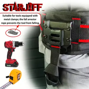 Starjiff Electric Drill Holder Tool Belt Clip with Safety Anti-Fall Rope, Quick Release Impact Drill Angle Grinder Universal, Plumber Handyman