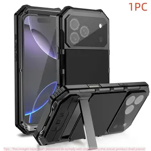 Metal Triple Protection Phone Case for iPhone 17 Pro Max, 17 Pro, 17, Anti-Drop Outdoor Phone Case, Durable and Shockproof