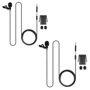 5 Core Microphone 2Pcs Lavalier Mic Wearable Omnidirectional Condenser 3.5mm Body Microfono