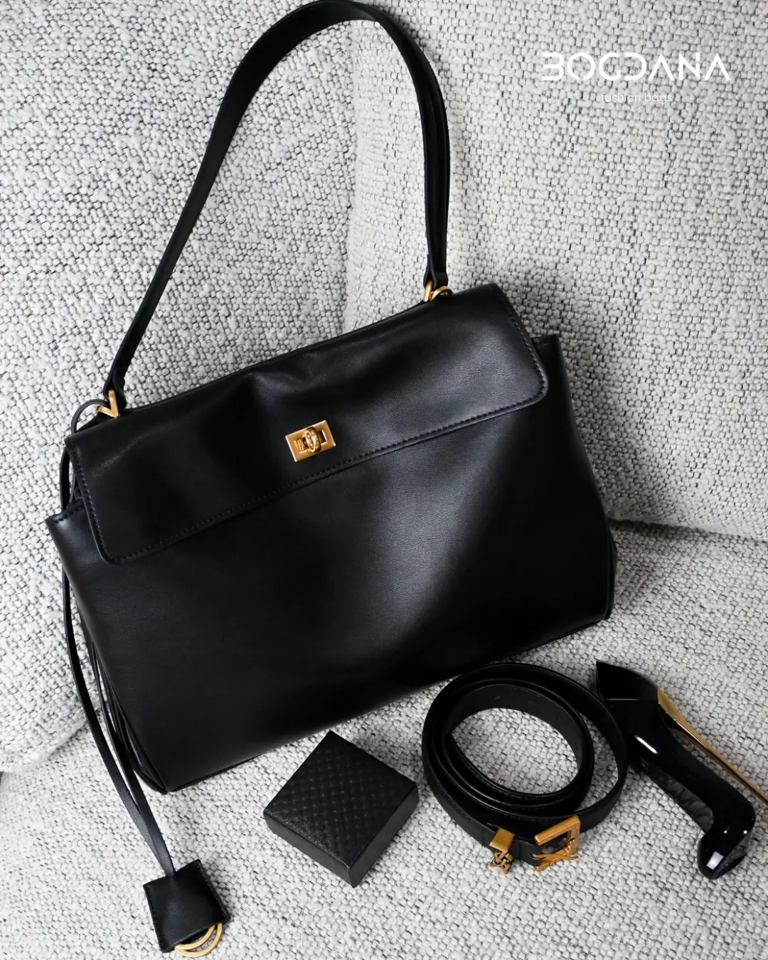 Women's Genuine Leather Crossbody Bag - Made in Italy, Medium Size Purses Crossbody Bag for Women