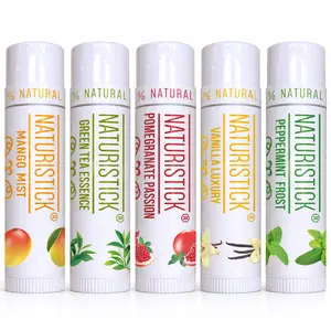 Naturistick Premium Beeswax Lip Balm - Assorted 5-Pack - for Dry Chapped Lips - 100% Natural Coconut Oil Shea Butter Aloe Vera - Made in USA