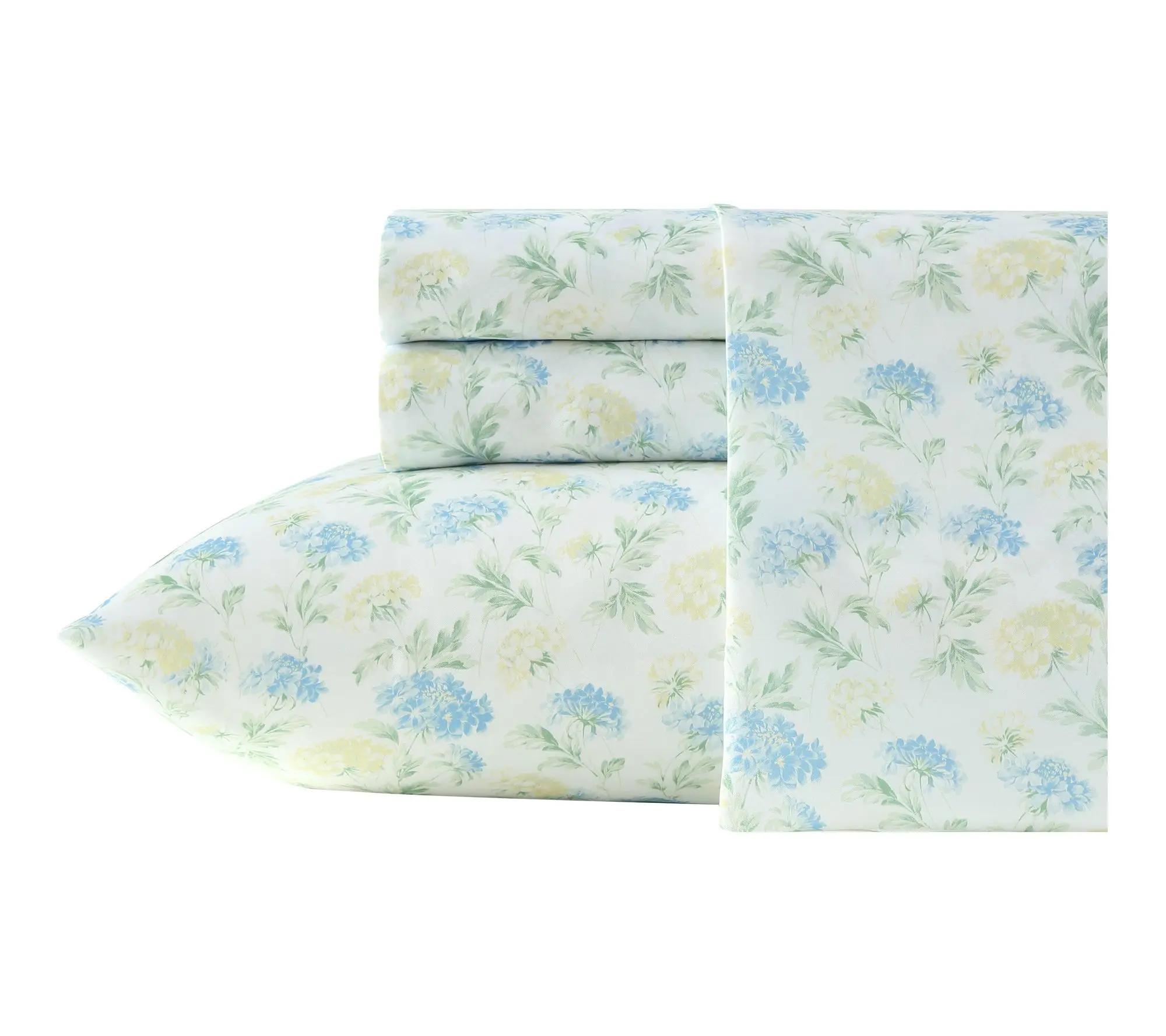 Laura Ashley Edwina Blue/Yellow Microfiber TwinSheet Set