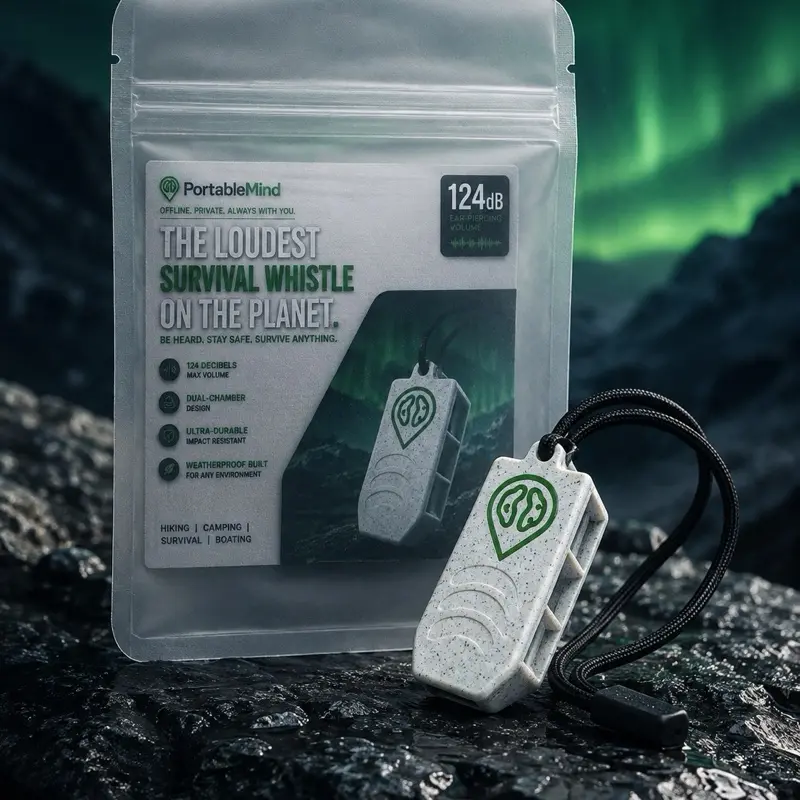 The Loudest Survival Whistle 124dB - Ultra Loud Emergency Safety Whistle for Hiking, Camping & Outdoor Survival Gear Kits