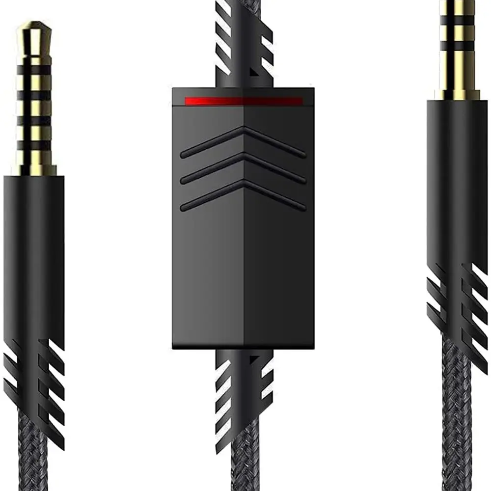Astro A40 Replacement Cord, 6.5FT Nylon Braided Audio Cable with Connector and Inline Mute, for A10/A40TR Gaming Headset, Compatible with PS5/PS4 Controller, Black