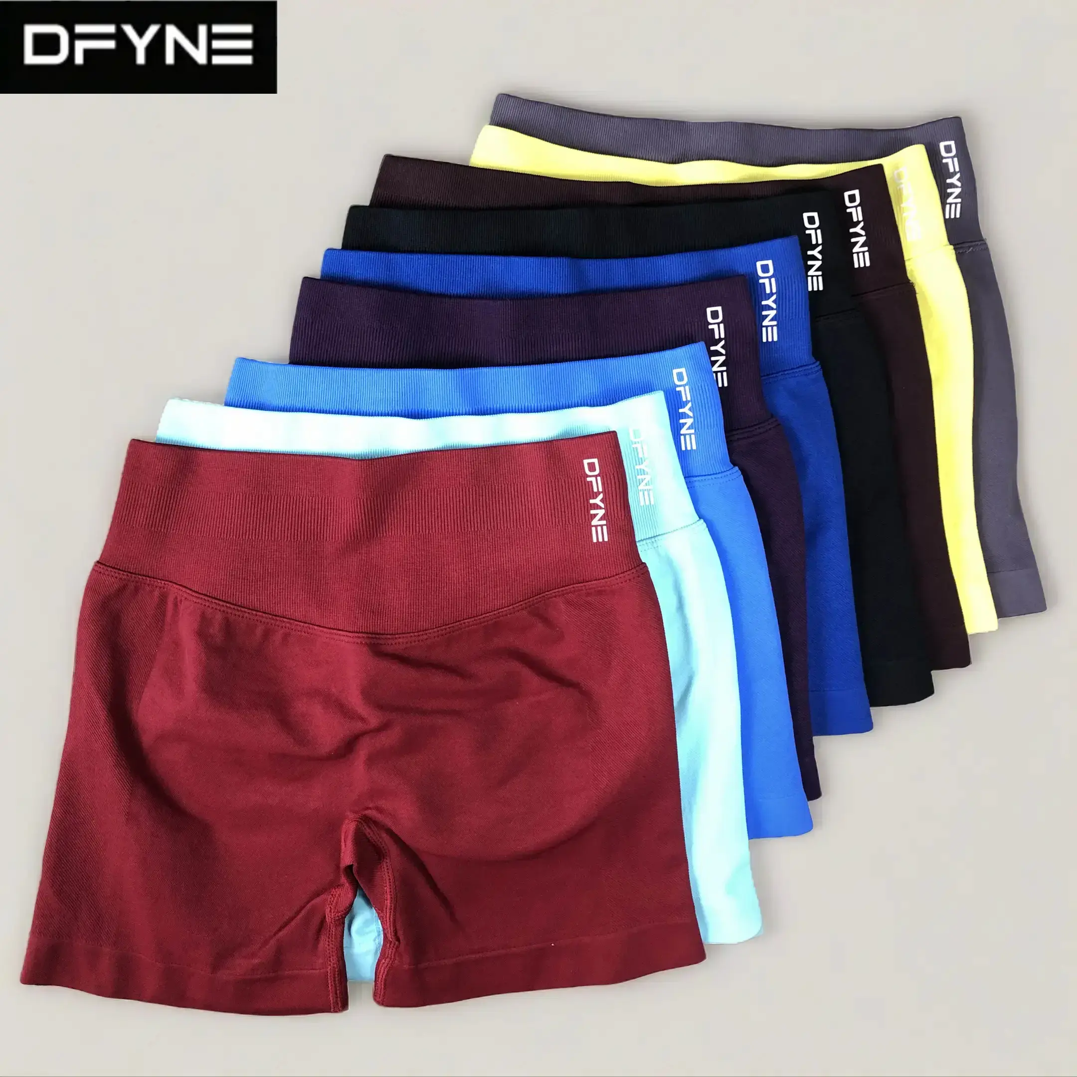 Dfyne Impact 4.5" Seamless Workout Shorts – High Waisted Booty Sculpting Gym Shorts for Women