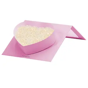 Valentine's Day Heart-Shaped Gift Boxes, Valentine Hearts Treat Box with Lid, Window Design, Ideal for Gifts & Decorations