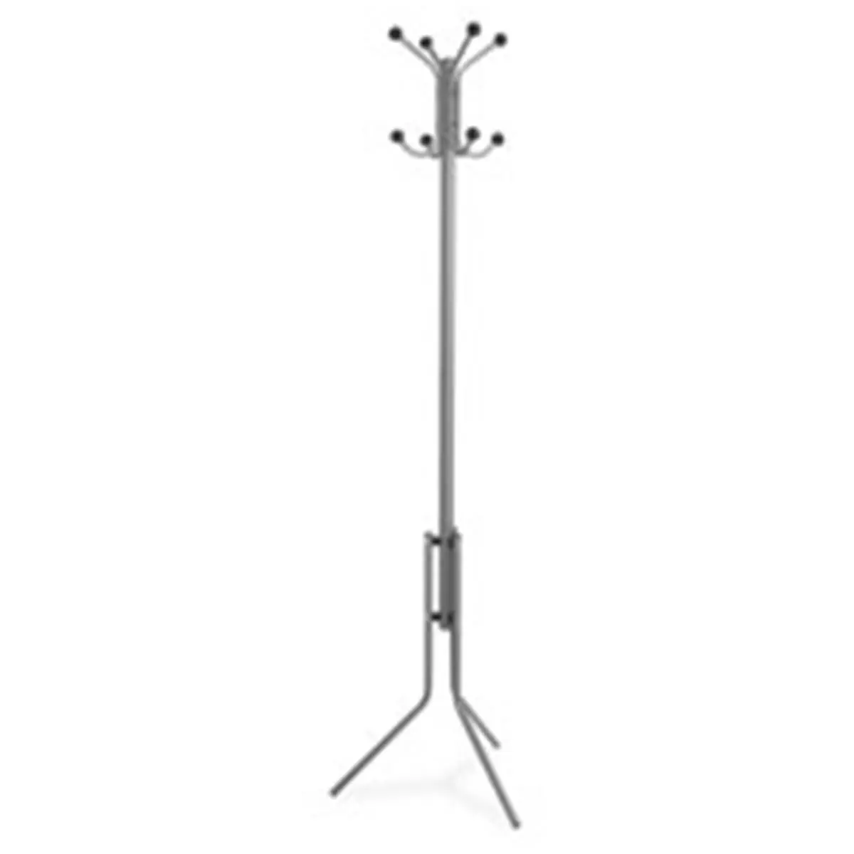 Lorell LLR02587 Freestanding Powder-Coat Metal Coat Rack, 25.75 Weight, Accessories Hooks, Evenly Distributes Weight, Tripod Base