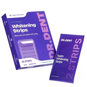 DRDENT Purple Teeth Whitening Strips, 7/21 Sessions, Peroxide-Free, Enamel Safe, Non-Sensitive Teeth Whitening Kit