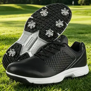 Golf Shoes for Men Spiked Waterproof Breathable Golf Shoes - Lightweight Golf Training Sneakers Comfort for Walking 18 Holes